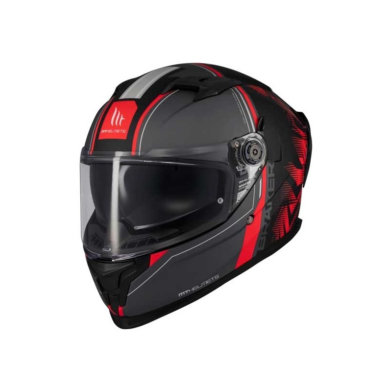 CASCO MT HELMETS BRAKER SV CHARM B5 MATE NEGRO / ROJO
