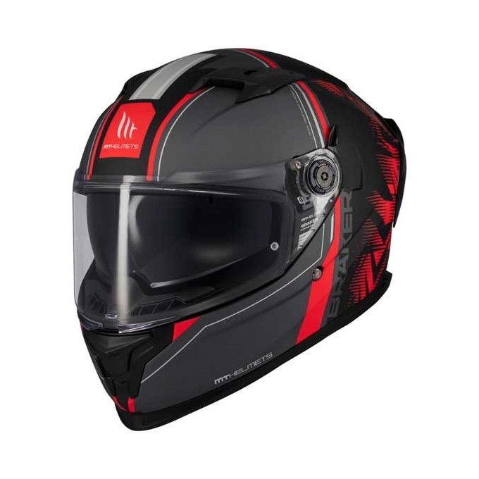 CASCO MT HELMETS BRAKER SV CHARM B5 MATE NEGRO / ROJO