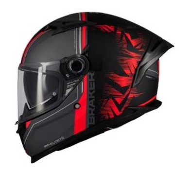 CASCO MT HELMETS BRAKER SV CHARM B5 MATE NEGRO / ROJO