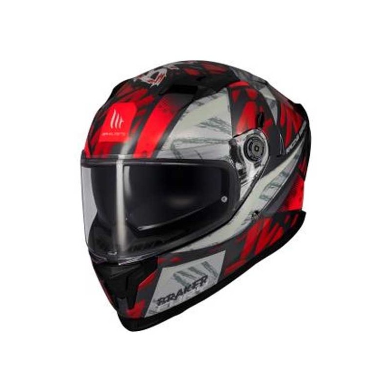 CASCO MT HELMETS BRAKER SV FURY 05 BRILLO ROJO / BLANCO