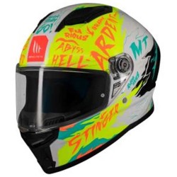 CASCO MT HELMETS STINGER 2 ARDENT A3 BRILLO AMARILLO/ BLANCO / TURQUESA
