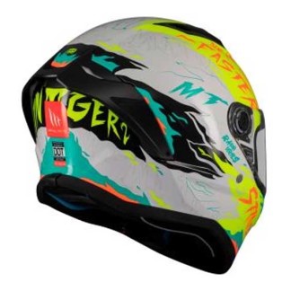 CASCO MT HELMETS STINGER 2 ARDENT A3 BRILLO AMARILLO/ BLANCO / TURQUESA