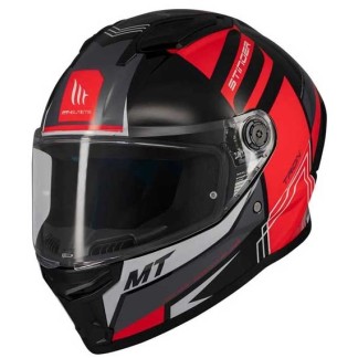 CASCO MT HELMETS STINGER 2 TRON B15 BRILLO NEGRO / ROJO