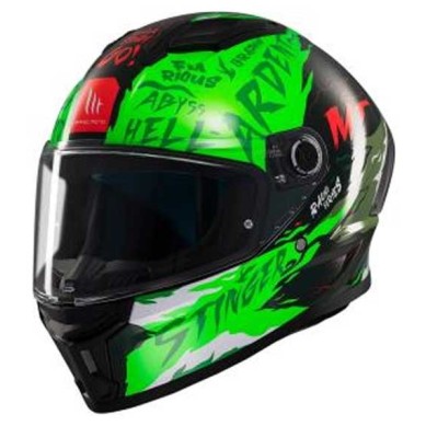 CASCO MT HELMETS STINGER 2 ARDENT 06 BRILLO NEGRO / VERDE