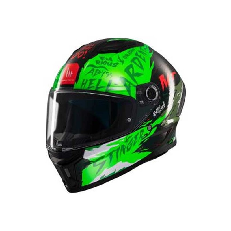 CASCO MT HELMETS STINGER 2 ARDENT 06 BRILLO NEGRO / VERDE