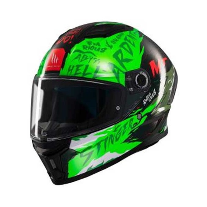 CASCO MT HELMETS STINGER 2 ARDENT 06 BRILLO NEGRO / VERDE