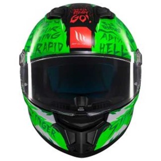 CASCO MT HELMETS STINGER 2 ARDENT 06 BRILLO NEGRO / VERDE