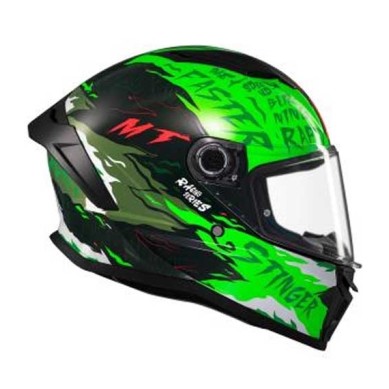 CASCO MT HELMETS STINGER 2 ARDENT 06 BRILLO NEGRO / VERDE