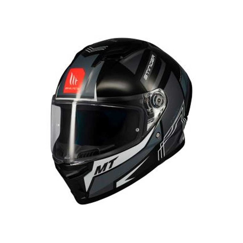 CASCO MT HELMETS STINGER 2 TRON B12 BRILLO NEGRO 