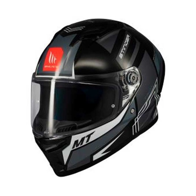 CASCO MT HELMETS STINGER 2 TRON B12 BRILLO NEGRO 