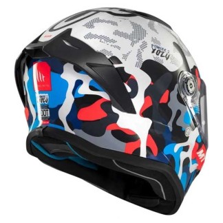 CASCO MT HELMETS STINGER 2 YOZU A7 BRILLO NEGRO / BLANCO / AZUL / ROJO