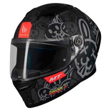 CASCO MT HELMETS STINGER 2 RAM F1 MATE NEGRO / PLATA