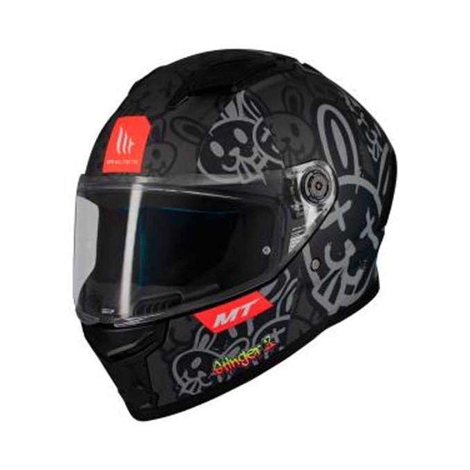 CASCO MT HELMETS STINGER 2 RAM F1 MATE NEGRO / PLATA