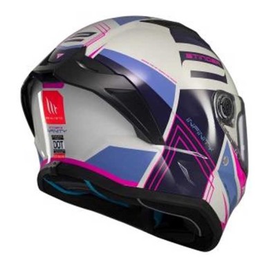 CASCO MT HELMETS STINGER 2 TRON C8 BRILLO BLANCO / MORADO / ROSA