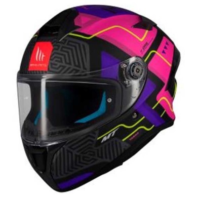 CASCO MT HELMETS TARGO S BRIK C8 MATE NEGRO / ROSA / AZUL