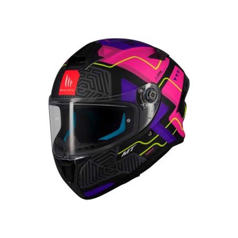 CASCO MT HELMETS TARGO S BRIK C8 MATE NEGRO / ROSA / AZUL