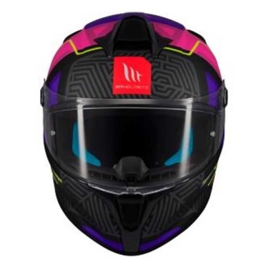 CASCO MT HELMETS TARGO S BRIK C8 MATE NEGRO / ROSA / AZUL