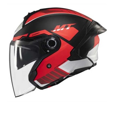 CASCO MT HELMETS JET COSMO SV CRUISER B5 MATE NEGRO / ROJO