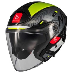 CASCO MT HELMETS JET COSMO SV SILENCE B3 BRILLO NEGRO / AMARILLO