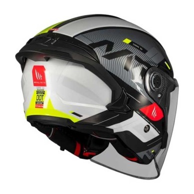 CASCO MT HELMETS JET COSMO SV SILENCE B3 BRILLO NEGRO / AMARILLO