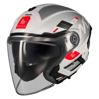 CASCO MT HELMETS JET COSMO SV SILENCE A2 BRILLO PLATA