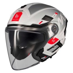 CASCO MT HELMETS JET COSMO SV SILENCE A2 BRILLO PLATA