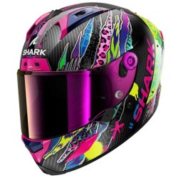 CASCO SHARK AERON FAWN NEGRO / VIOLETA / AMARILLO