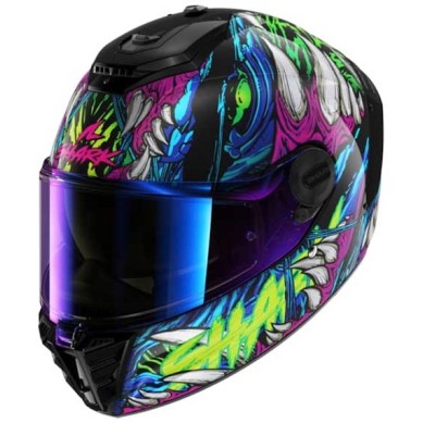 CASCO SHARK SPARTAN RS SHAYTAN NEGRO / VERDE / VIOLETA