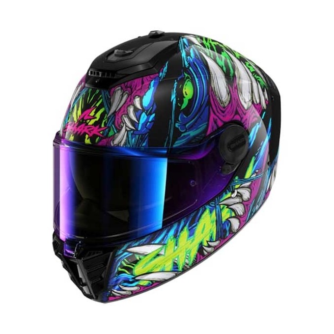 CASCO SHARK SPARTAN RS SHAYTAN NEGRO / VERDE / VIOLETA