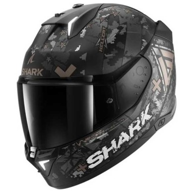 CASCO SHARK SKWAL¡3 HELLCAT MAT NEGRO CHROM / ANTARCITA