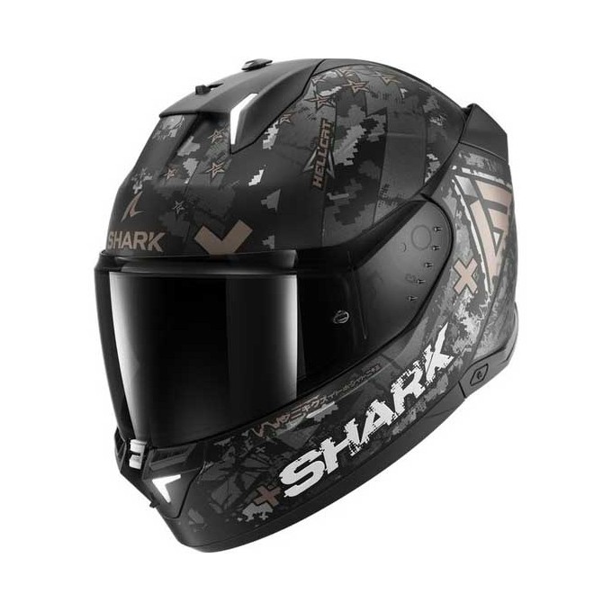 CASCO SHARK SKWAL¡3 HELLCAT MAT NEGRO CHROM / ANTARCITA