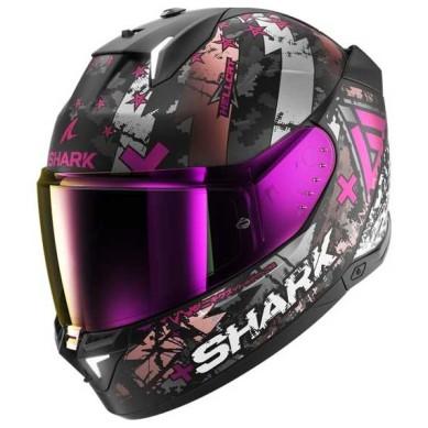 CASCO SHARK SKWAL¡3 HELLCAT NEGRO CHROM / AZUL