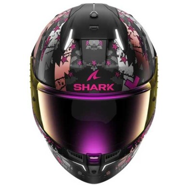 CASCO SHARK SKWAL¡3 HELLCAT NEGRO CHROM / AZUL