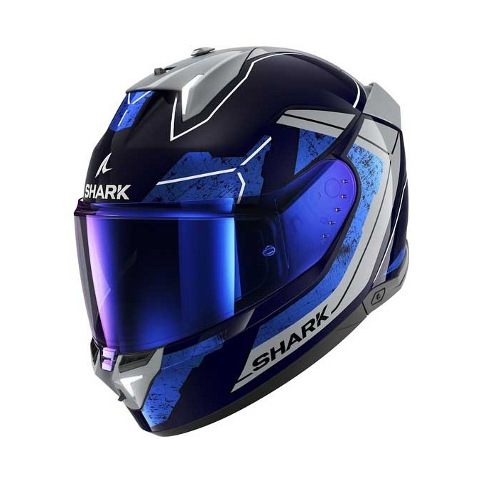CASCO SHARK SKWAL¡3 RHAD AZUL CHROM / PLATA