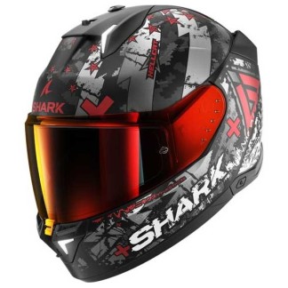 CASCO SHARK SKWAL¡3 HELLCAT MATE NEGRO CHROM / ROJO