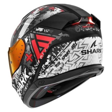 CASCO SHARK SKWAL¡3 HELLCAT MATE NEGRO CHROM / ROJO