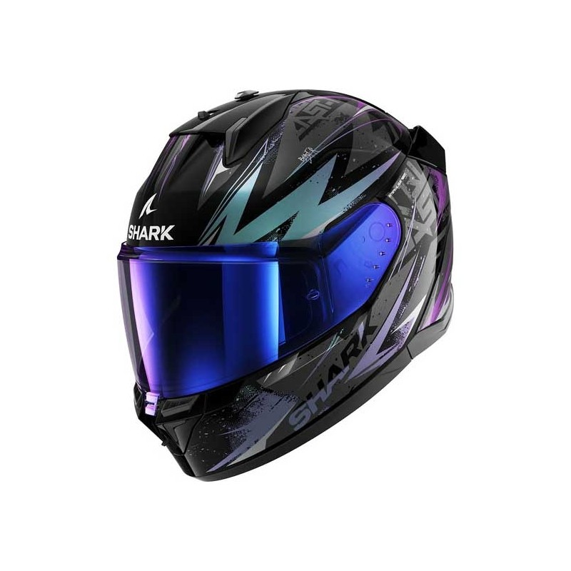 CASCO SHARK D-SKWAL-3 BLAST-R NEGRO-VERDE BRILLO