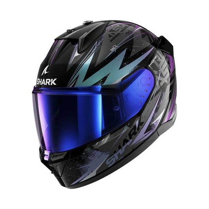 CASCO SHARK D-SKWAL-3 BLAST-R NEGRO-VERDE BRILLO