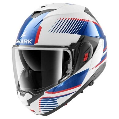 CASCO MODULAR SHARK OXO SIKTER ER BLANCO CHROME / AZUL