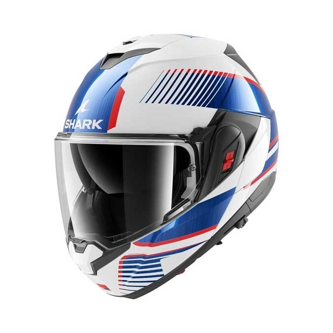 CASCO MODULAR SHARK OXO SIKTER ER BLANCO CHROME / AZUL