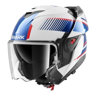 CASCO MODULAR SHARK OXO SIKTER ER BLANCO CHROME / AZUL