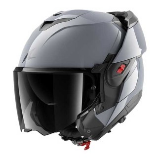 CASCO MODULAR SHARK OXO DARK SHADOW GRIS METAL