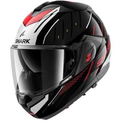 CASCO MODULAR SHARK OXO RYDGER NEGRO / PLATA / ROJO