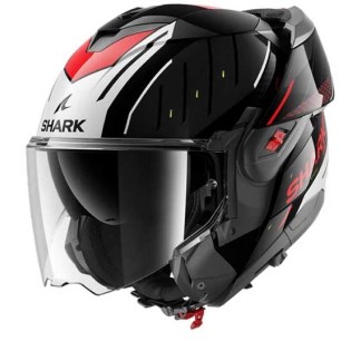 CASCO MODULAR SHARK OXO RYDGER NEGRO / PLATA / ROJO