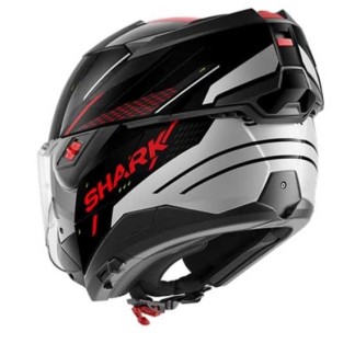 CASCO MODULAR SHARK OXO RYDGER NEGRO / PLATA / ROJO