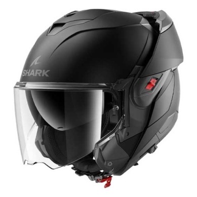 CASCO MODULAR SHARK OXO BLANK MAT NEGRO MATE