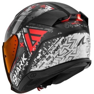 CASCO SHARK SKWAL¡3 JET HELLCAT MAT NEGRO CHROM / ROJO