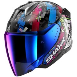 CASCO SHARK SKWAL¡3 JET HELLCAT MAT NEGRO CHROM / ANTARCITA