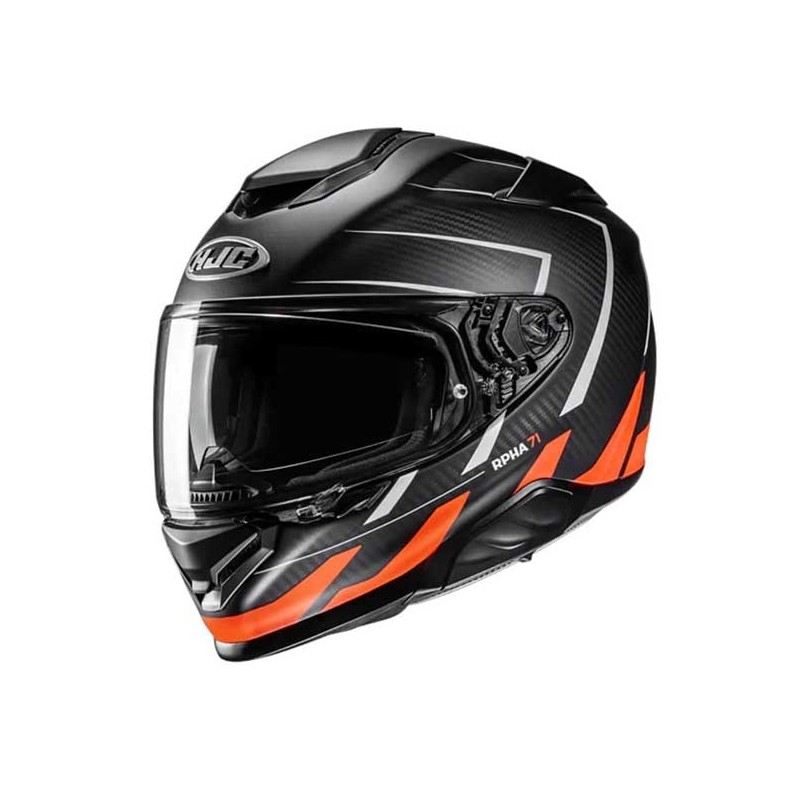 CASCO MOTO INTEGRAL HJC RPHA 71 CARBON CANO NEGRO / NARANJA