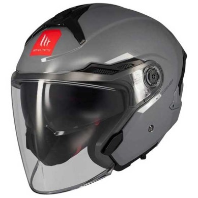 CASCO MT HELMETS JET COSMO SV SOLID A2 GRIS BRILLO